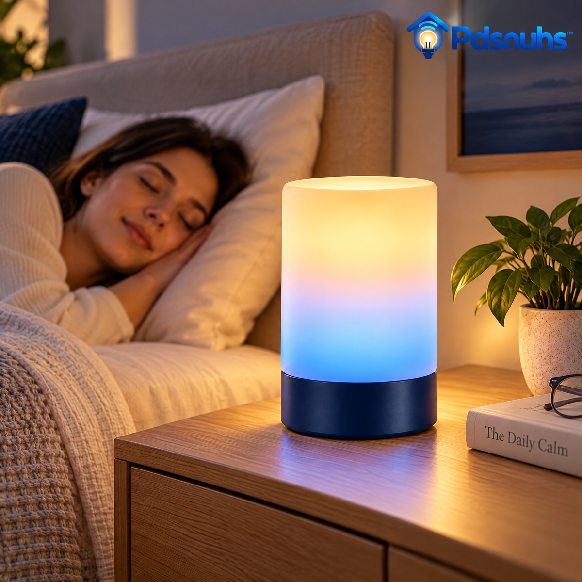 Pdsnuhs™ Smart Gradient Bedside Lamp in use