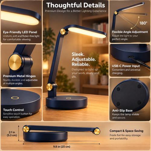 Pdsnuhs™ Adjustable Smart LED Desk Lamp features