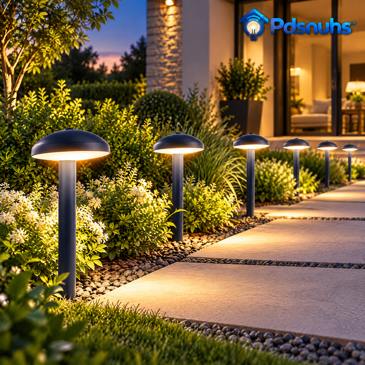 Pdsnuhs™ Smart Outdoor Pathway Lights, 6-Pack features