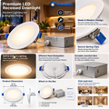 Pdsnuhs™ Canless Smart Recessed Downlights, 4-Pack features
